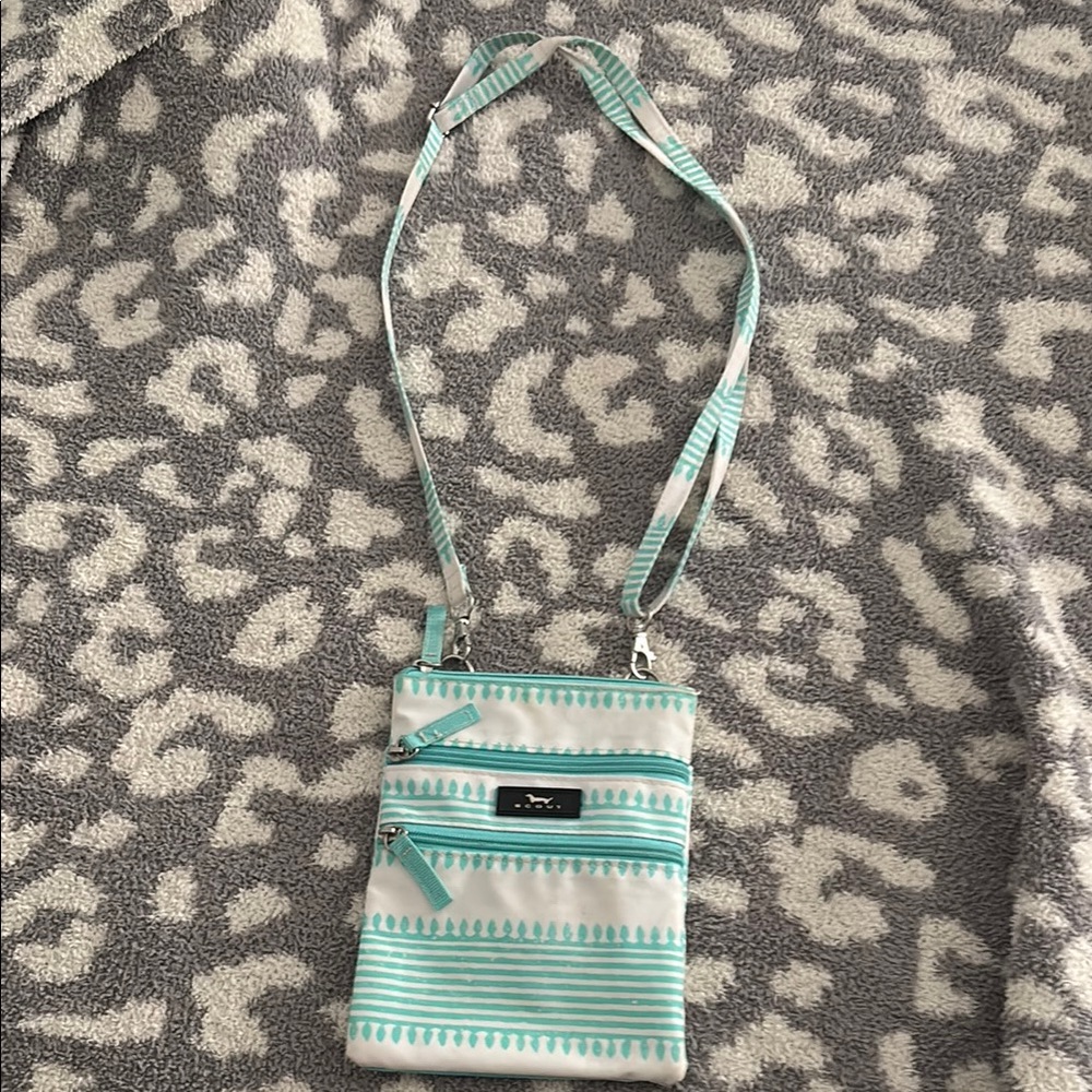 Stylish Aqua and White Crossbody Bag